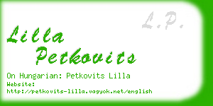 lilla petkovits business card